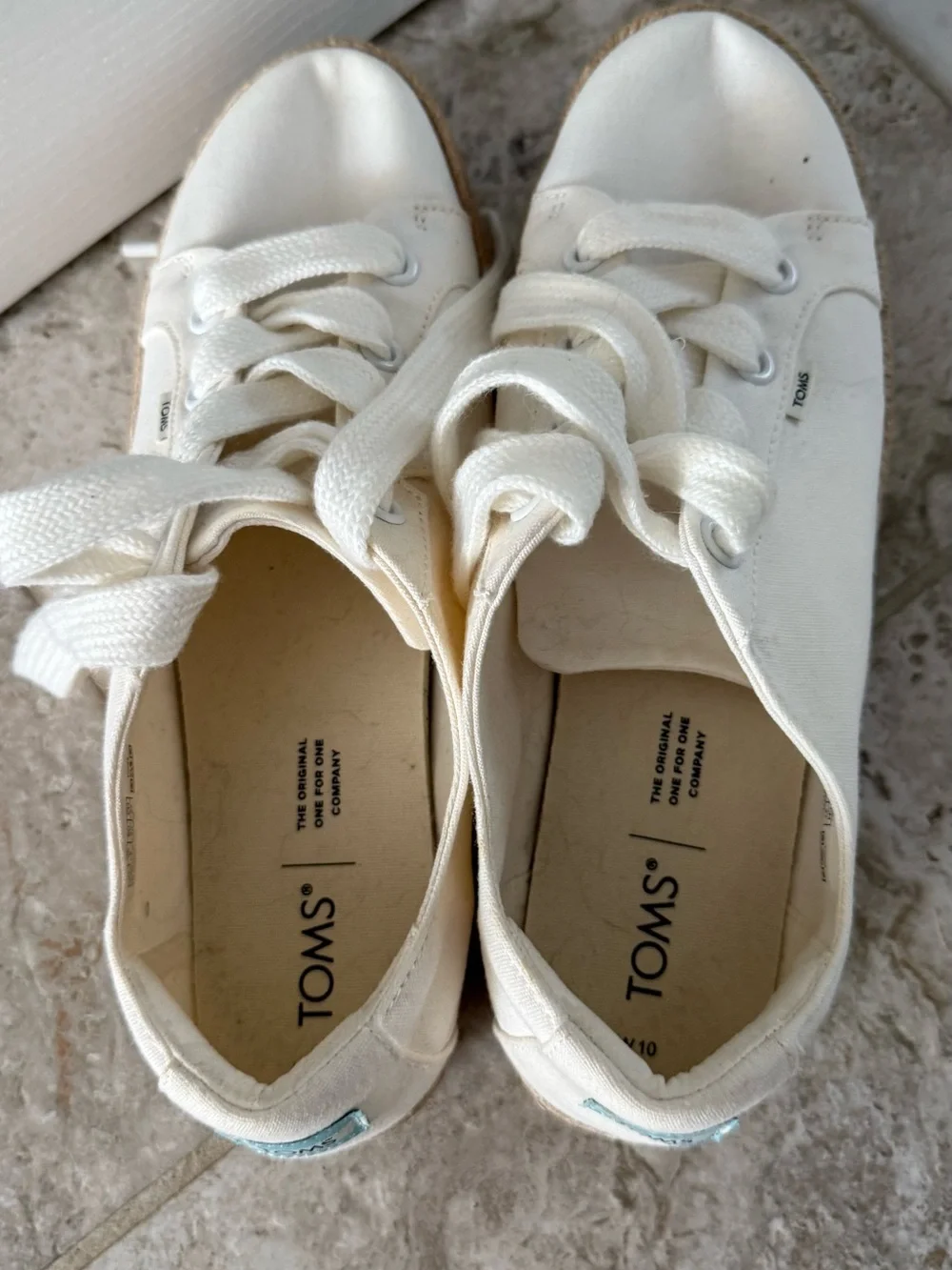TOMS Cream Canvas Shoes